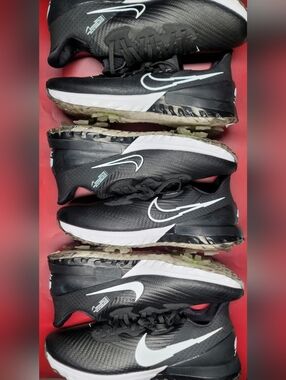 Nike Air Zoom Infinity Tour Golf Black/White Bundle Lot Of 3 Sz (2)9.5-(1)10.5 M